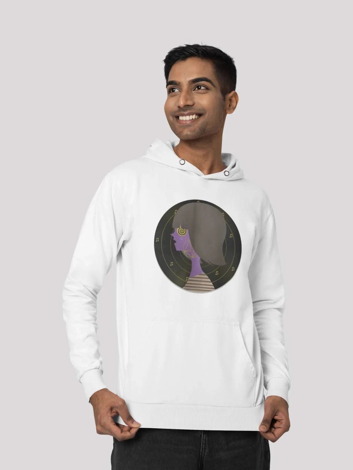 Crazy Retro White Hoodie For Men-White